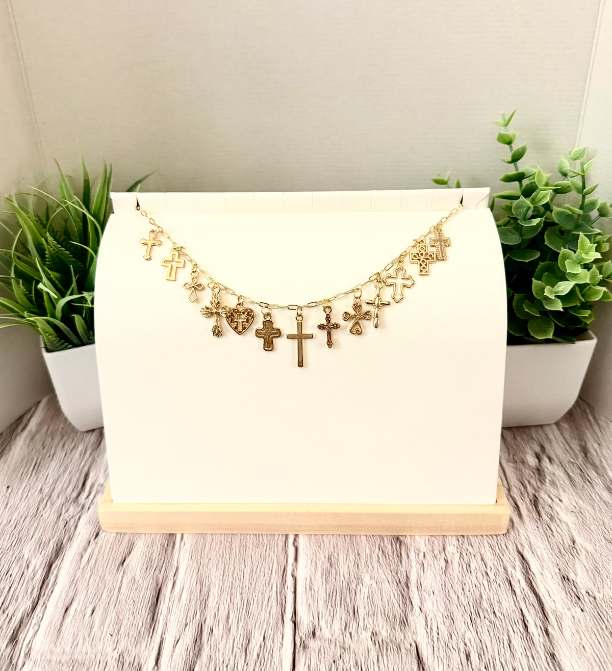 Cross Charm Book Chain