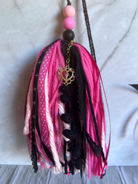 Cross Ribbon Tassel - Pink and Black image 1