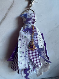 Shabby Chic Purple Keychain Tassel image 1