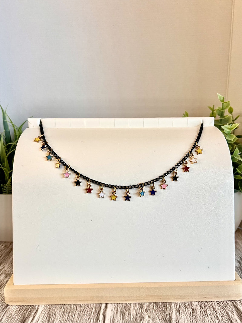 Mini Multicolor Star Charm Book Chain